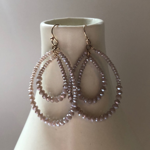 Jewelry - Beaded teardrop dangle earrings Jewelry - Beaded teardrop dangle earrings